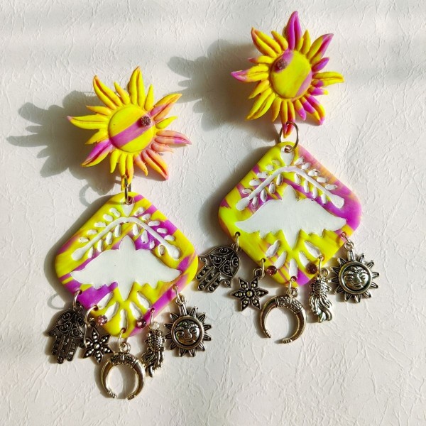 Neon Sun Charm Dangler